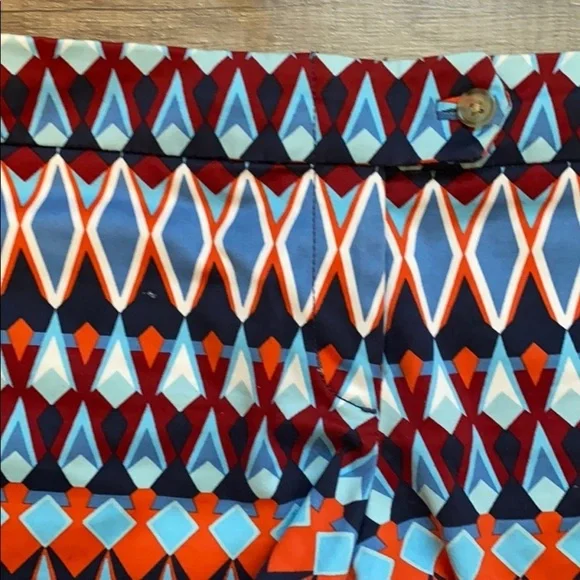 J. Crew Stretch Bold Colorful Geometric Shorts Size 2 - Picture 2 of 9